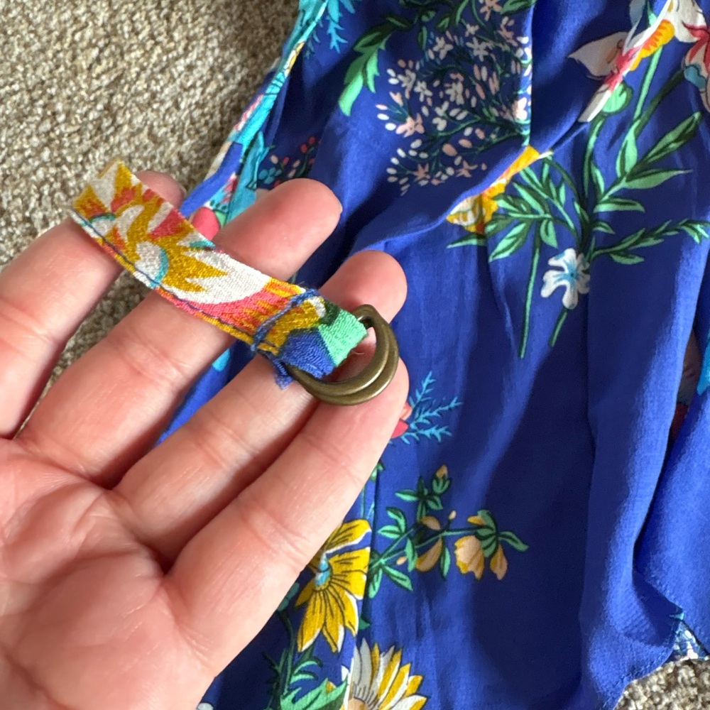 Anthropologie Blue Floral Midi Dress - Picture 6 of 11